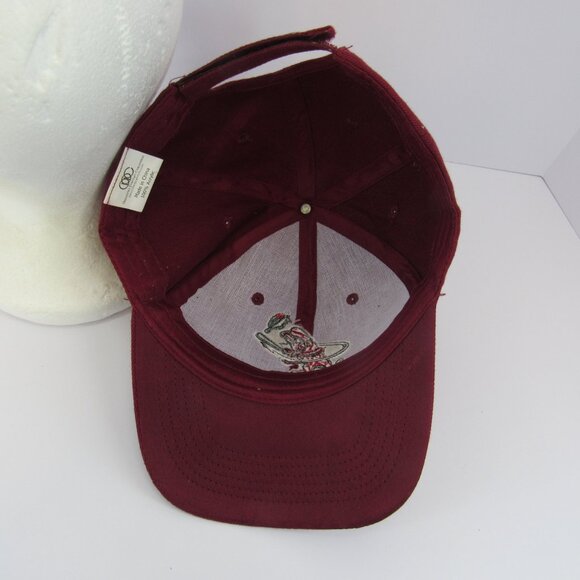 Macon Bacon Embroidered Logo Men's Burgundy Adjustable Strap Back Cap Hat - Picture 7 of 8